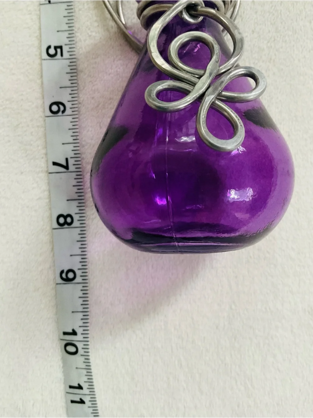 Purple Celtic Knot Hanging Glass Bud Vase Wall Decor